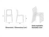 Stapelbar stol, Rome, Mocka, 1 st. BARA 1 ST. KVAR
