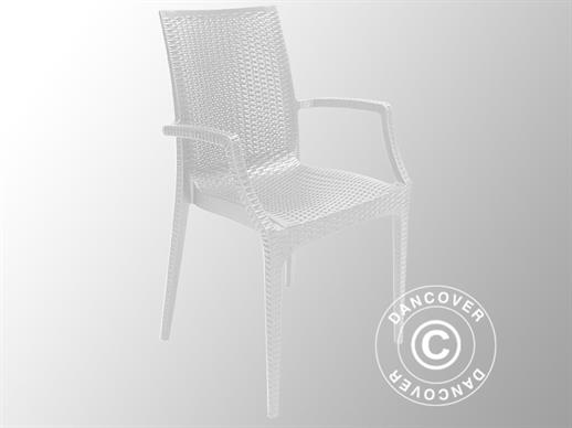 Cadeira Com apoio de braços, Rattan Bistrot, Branco, 6 unid.