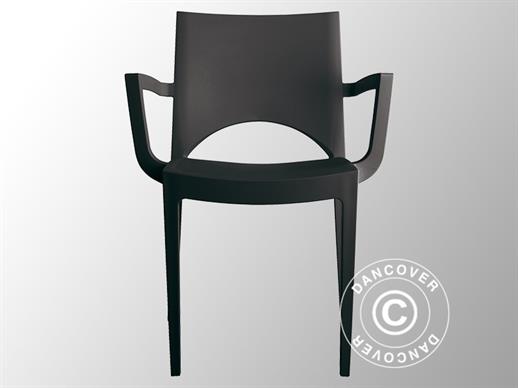 Krzesło z podłokietnikami, Paris, Antracyt, 1 szt. DOSTĘPNA TYLKO 3 SZTUKA