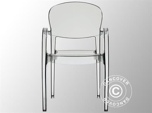 Stacking chair with armrests, Joker, Transparent, 16 pcs. ONLY 1 SET LEFT