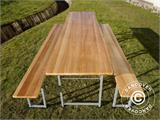Biertisch-Set, 240x60x76cm, leichtes Holz
