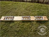 Ensemble table et bancs de brasserie, 240x60x76 cm, bois clair 