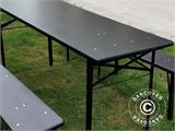 Set tafel en banken 180x60x76cm, Zwart