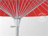 Parasol med parasolfod i stål, China rund, Ø2m, Rød