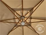 Zwevende parasol Antigua, 3x4m, Zand, inkl. ballast