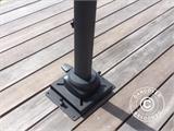 Base de parasol sur pied pour terrasse en bois, 25x25cm, Noir