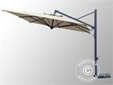 Frihängande parasoll Galileo Dark, 3,5x3,5m, Naturfärgat