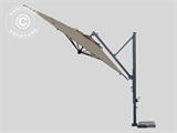 Frihängande parasoll Galileo Dark, 3,5x3,5m, Grå taupe
