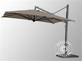 Frihängande parasoll Galileo Maxi, 4x4m, Grå taupe