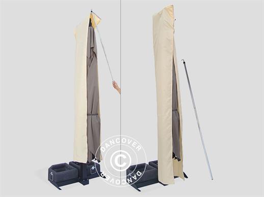 Housse pour parasol avec fermeture éclaire pour Galileo Maxi 4x4m, Écru