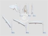 Frihängande parasoll Galileo White, 3x3m, Naturfärgat