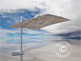 Frihängande parasoll Galileo White, 3x3m, Grå taupe