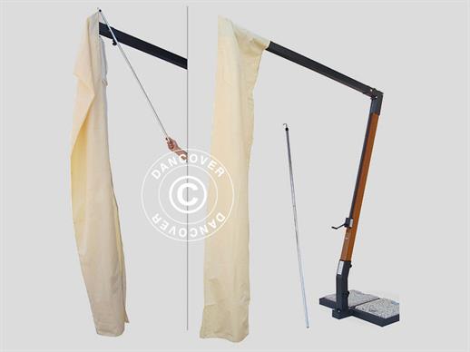 Housse pour parasol avec fermeture éclaire pour Milano Braccio 3,5x3,5m, Écru