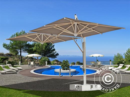 Cantilever parasol Milano Double, 3x6 m, Grey taupe 