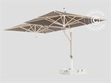 Zwevende parasol Milano Double, 3x6m, Grijs taupe 