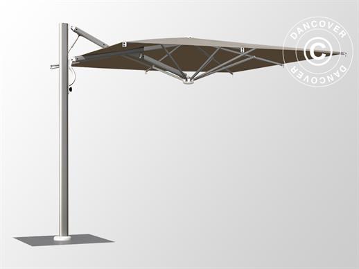 Zwevende parasol met basis, Galaxia Astro Spacegrey, 3x3m, Grey taupe
