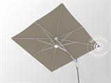 Zwevende parasol met basis, Galaxia Astro Spacegrey, 3x3m, Grey taupe