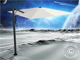 Zwevende parasol met basis, Galaxia Astro Carbon, 3x3m, Ecru
