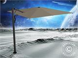 Parasol en porte-à-faux avec pied, Galaxia Astro Carbon, 3x3m, gris taupe