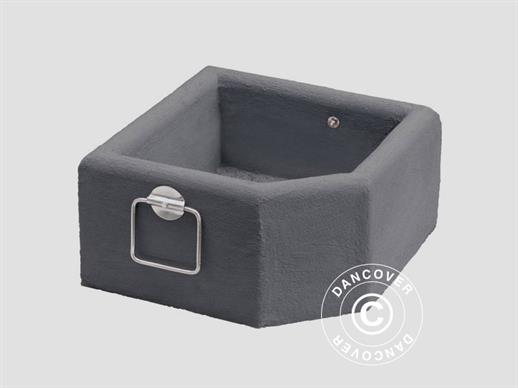 Ballast, concrete pot with handles, Grey 