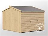 Wooden bike shed Trier, 1.59x2.14x1.46 m, 15/13.5 mm, Natural