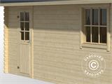Wooden garage Rauma, 3.8x5.4x2.74 m, 40 mm, Natural