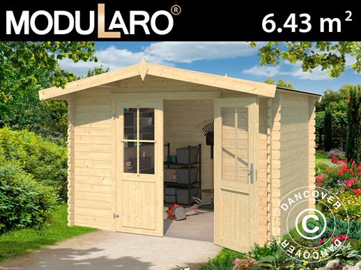 Wooden Shed Oslo 2.92x2.3x2.22 m, 28 mm, Natural