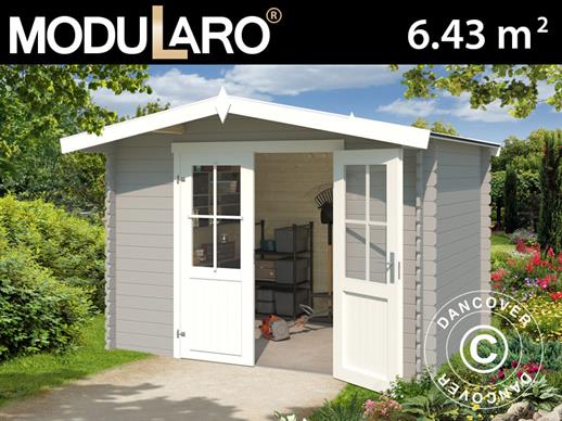 Wooden Shed Oslo 2.92x2.3x2.22 m, 28 mm, Light Grey
