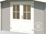 Wooden Shed Oslo 2.92x2.3x2.22 m, 28 mm, Light Grey