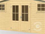 Wooden shed/cabin Sandvika 4.8x2.92x2.45 m, 28 mm, Natural