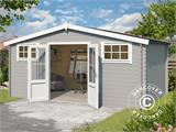 Wooden shed/cabin Sandvika 4.8x2.92x2.45 m, 28 mm, Light Grey