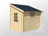 Wooden Lean-to Shed Vanda 1.8x2.75x2.68 m, 28 mm, Natural