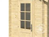 Casetta da giardino a parete in legno Vanda 1,8x2,75x2,68m, 28mm, Naturale