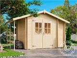 Wooden Shed Moss w/overhang, 3.2x2x2.28 m, 19 mm, Natural