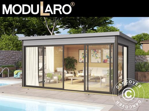 Wooden Cabin Genova, 4.18x4.18x2.39 m, 44 mm, Light Grey