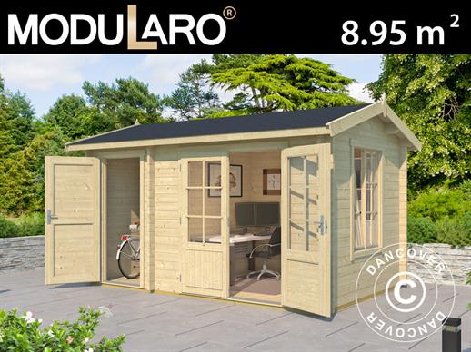 Wooden Cabin w/shed Maardu 3.9x2.4x2.51 m, 44 mm, Natural