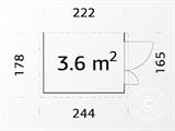 Lean-to bod i trä 1,65x2,22x2,1m, 3,6m², Naturlig