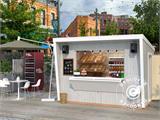 Drewniany kiosk/stoisko, 3,55x2,33x2,64m, 7,7m², Naturalny