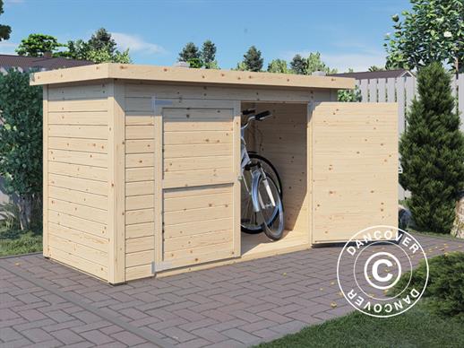 Wooden bike shed, Bertilo Wallstore Velo, 2.06x1.02x1.35 m