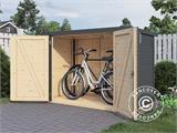 Caseta para bicicletas de madera Woodline Bike, 2,02x1,06x1,41m, 2,1m², Antracita DOSTĘPNA TYLKO 1 SZTUKA
