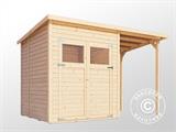 Casetta in legno con tettoia laterale, Bertilo Amrum 2 Plus, 3,23x1,8x2,1m