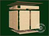 Casetta in legno con tettoia laterale, Bertilo Amrum 3 Plus, 3,86x1,8x2,1m