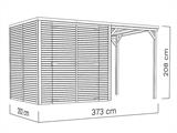 Houten tuinhuisje met overstek, Bertilo Cubico 3Plus, 3,73x2,02x2,08m, Naturel