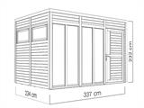 Domek drewniany, Bertilo Cubus 3O, 3,37x2,34x2,32m, Naturalne drewno