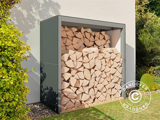 Wood Storage, Bertilo HPL 2, 1.51x0.75x1.54 m, Anthracite/White