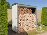 Abri de stockage pour bois, Bertilo HPL 2, 1,51x0,75x1,54m, Anthracite/Blanc