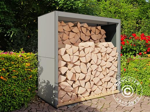 Wood Storage, Bertilo HPL 2, 1.51x0.75x1.54 m, Anthracite/Grey