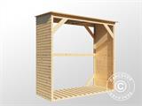 Abri de stockage pour bois, Bertilo Fineline 2, 1,66x0,75x1,7m, Naturel