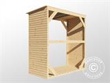 Abri de stockage pour bois, Bertilo Fineline 2, 1,66x0,75x1,7m, Naturel