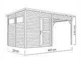 Casetta in legno con tettoia laterale Bertilo Pentus 2L, 4,49x2,34x2,33m, Naturale
